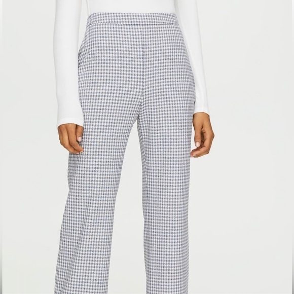 SALE ⬇️ ARITZIA WILFRED KICK FLARE PANT IN GINGHAM  BLACK AND WHITE Size 0 - Picture 1 of 13